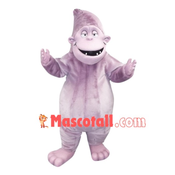Pointed Head Light Purple Orangutan Mascot Costume