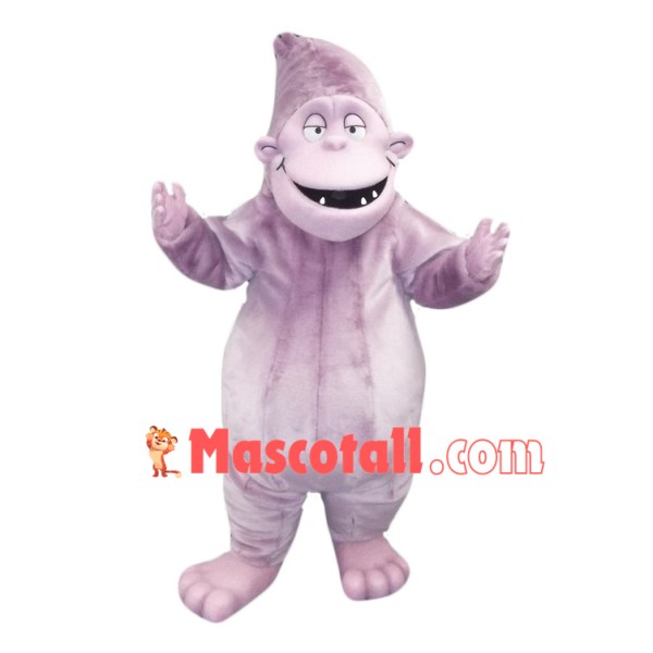 Pointed Head Light Purple Orangutan Mascot Costume