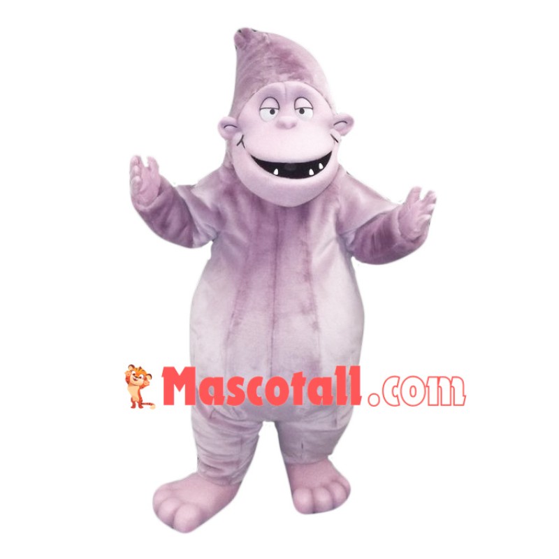Pointed Head Light Purple Orangutan Mascot Costume