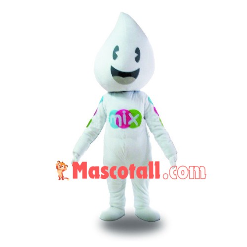 Circular White Water Drop Mascot Costume