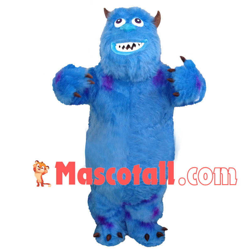 Blue Furry Monster Sullivan Mascot Cartoon Costume