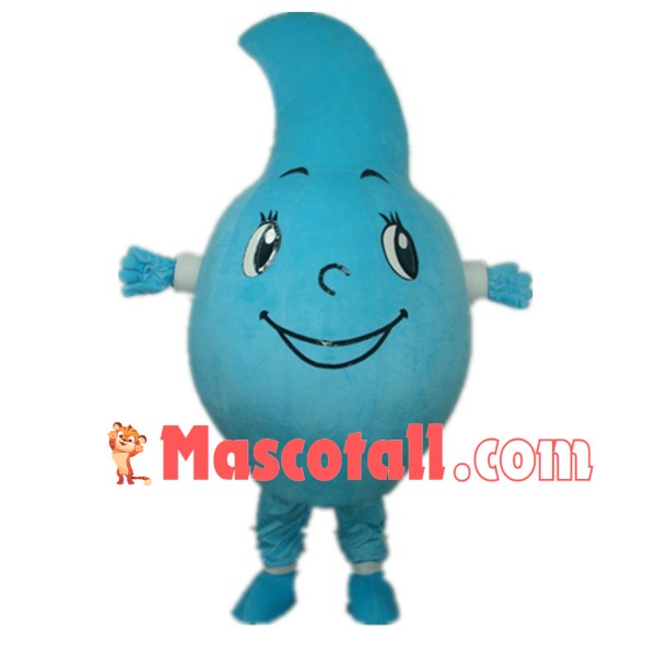Light Blue Water Drop Cartoon Mascot Costume