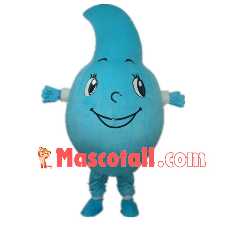 Light Blue Water Drop Cartoon Mascot Costume