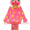 Entertaining Pink Spotted Clown Mascot Costume