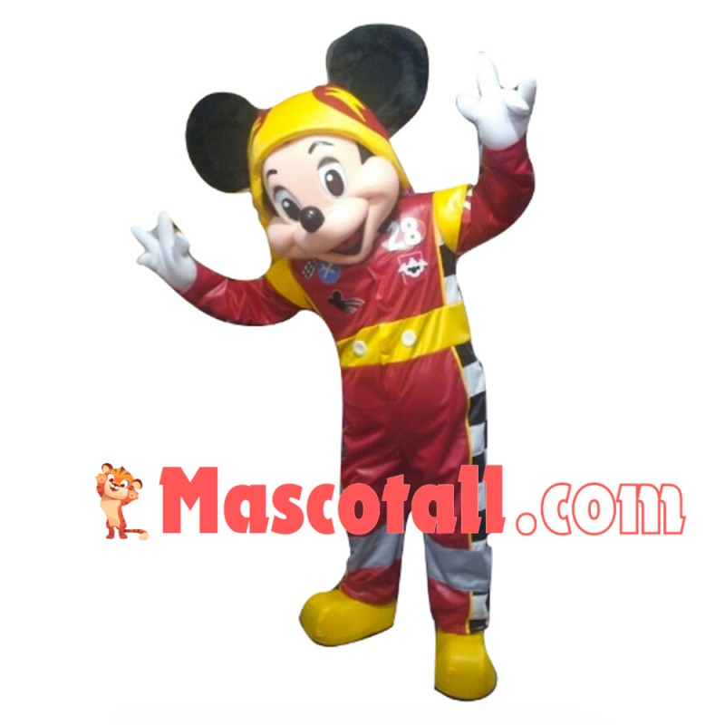Handsome Racer Mickey Mascot Costume