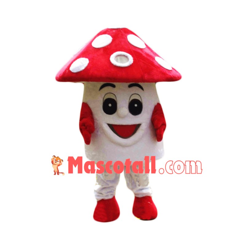 Bright Red Small Mushroom Mascot Costume