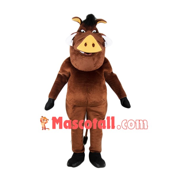 Ferocious Brown Boar Mascot Adult Costume