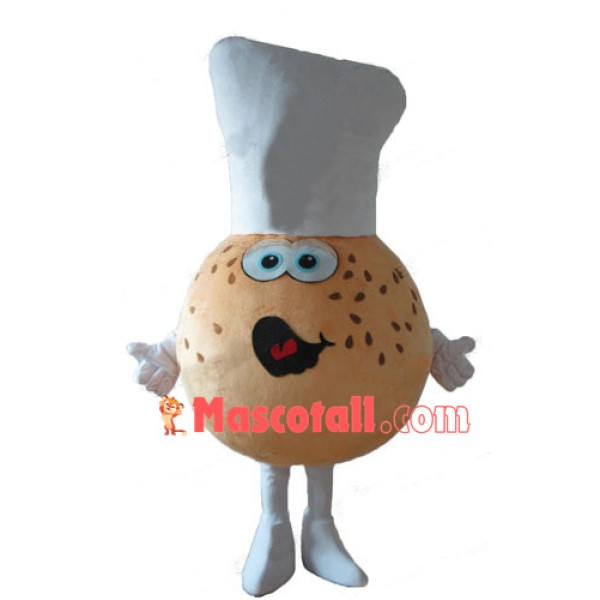 Round Sesame Bread Chef Mascot Costume