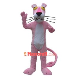 Pink Panther With Curled Tail Mascot Costume