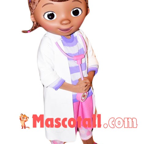 Black Girl Doctor Muffin Cartoon Mascot Costume