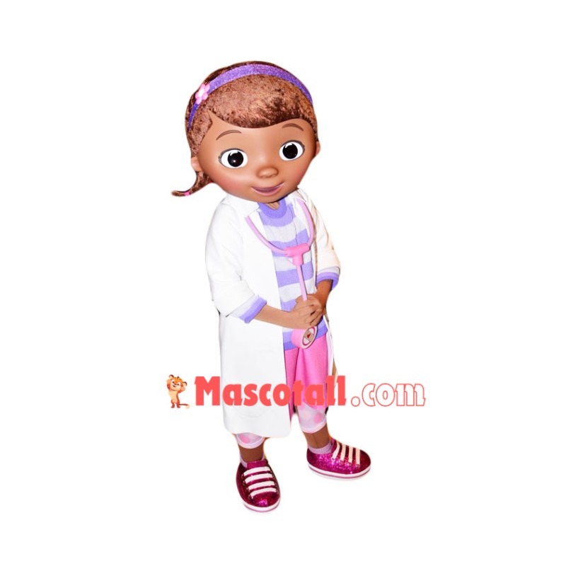 Black Girl Doctor Muffin Cartoon Mascot Costume