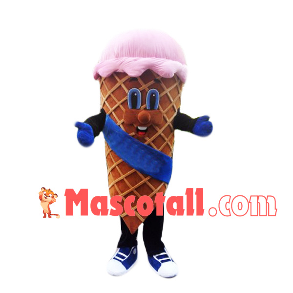 Melted Strawberry Cone Mascot Costume