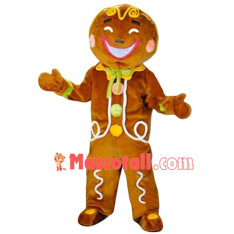 Plentiful Pattern Gingerbread Man Mascot Costume