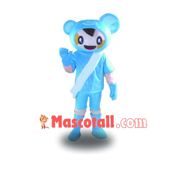Showing Blue Doll Mascot Costume