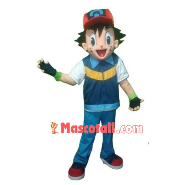 Passionate Boy Ash Ketchum Mascot Costume