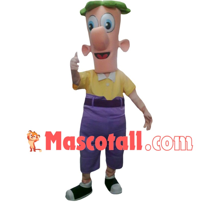 Active Ferb Fletcher With Purple Suit Mascot Costume