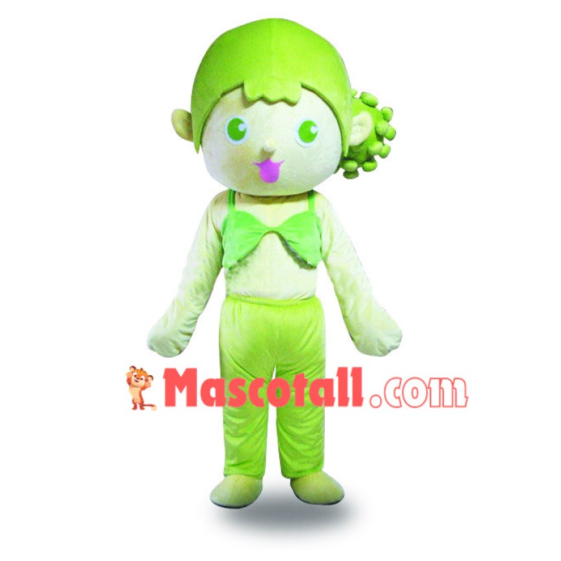 Fancy Green Cartoon Yoki Mascot Costume