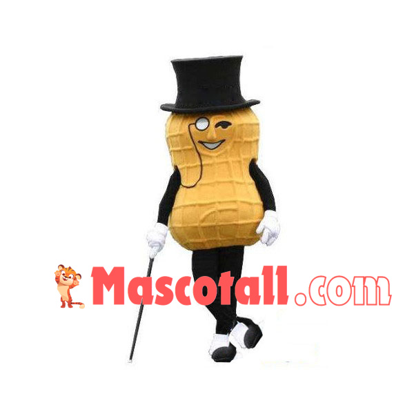 Plump Peanut Cartoon Mascot Costume