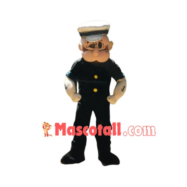 Strong Popeye the Sailor Mascot Cartoon Costume
