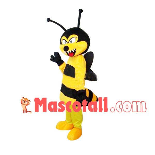 Sharp Teeth Cartoon Bee Mascot Costume