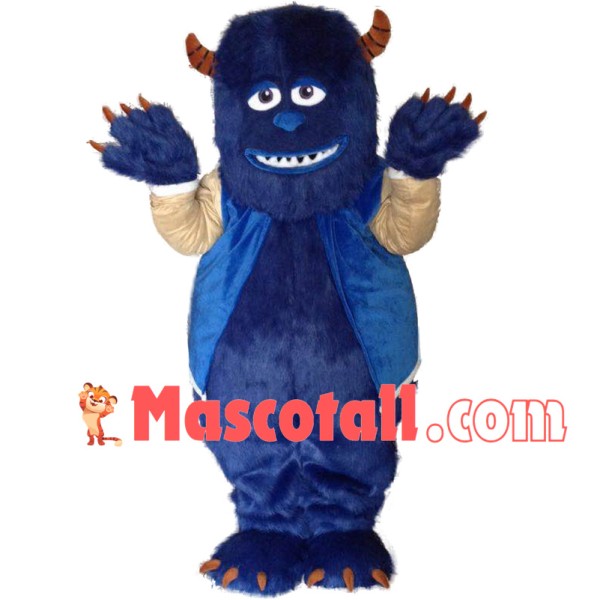 Dark Blue Monster Sullivan In Baseball Jacket Mascot Costume