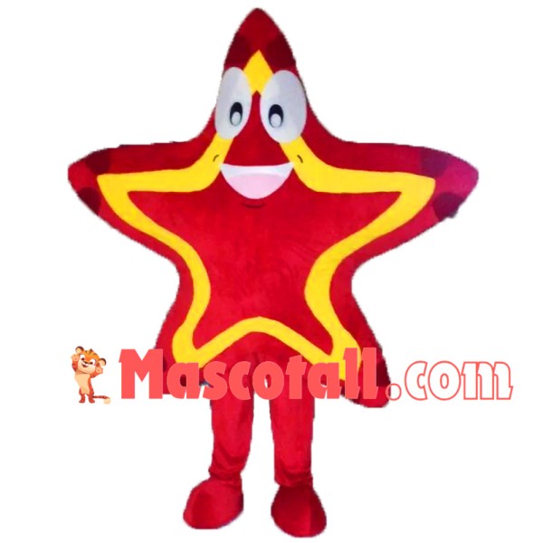 Five-pointed Star With Yellow Edge Mascot Costume