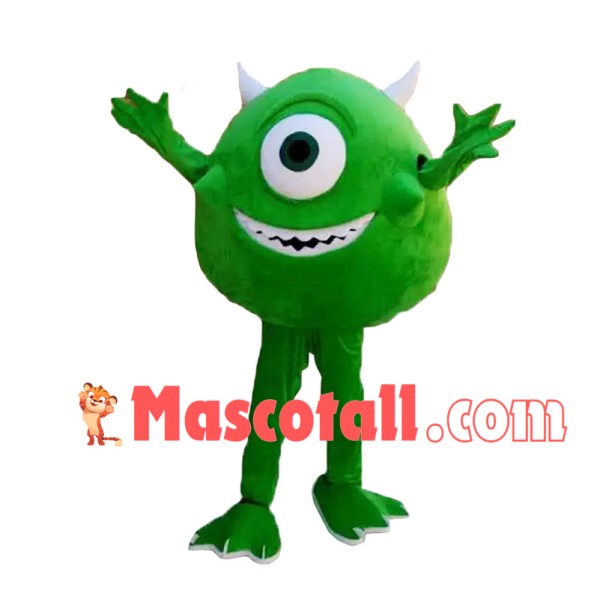 Green Monocular With Small Horns Mascot Costume