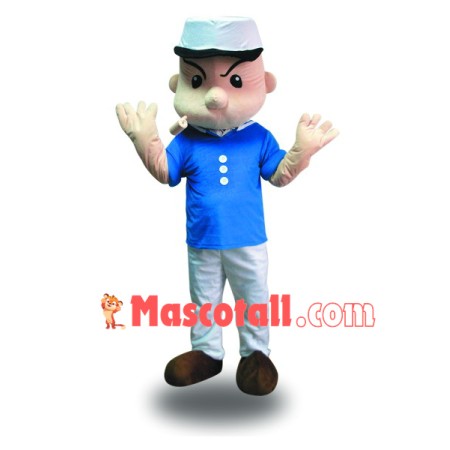 Popeye the Sailor In Blue Suit Mascot Costume