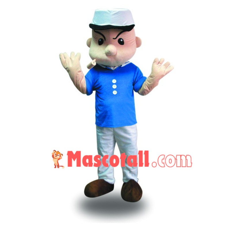 Popeye the Sailor In Blue Suit Mascot Costume