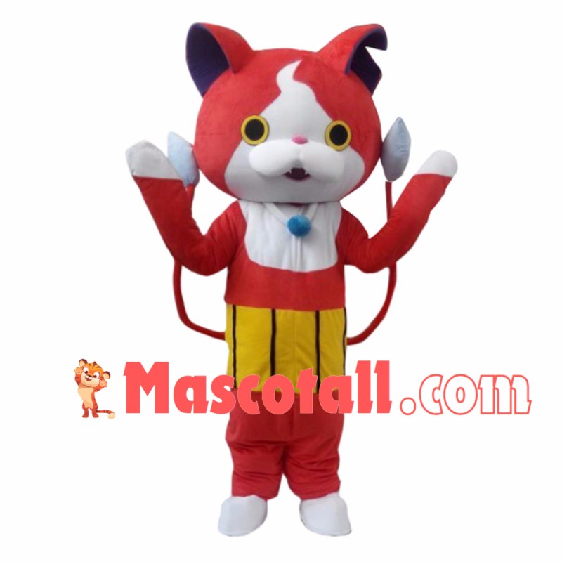 Cute Ground-bound Cat With Two Tails Mascot Costume