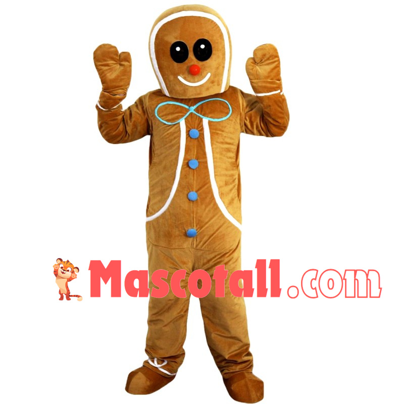 Christmas Caramel Gingerbread Man Mascot Costume