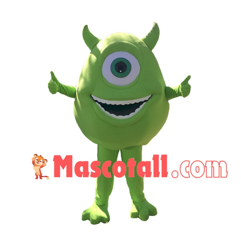 Green Monocular Mascot Cartoon Costume