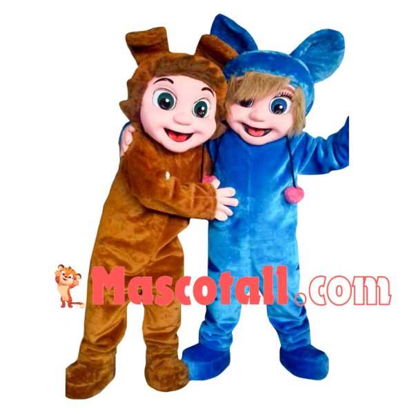Pair of Bright Twins Baby Mascot Costume