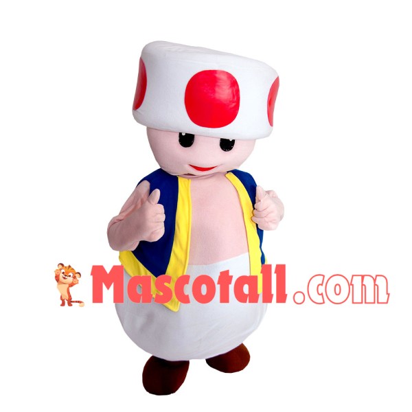Red Dot Mushroom Man Kinopio Mascot Costume