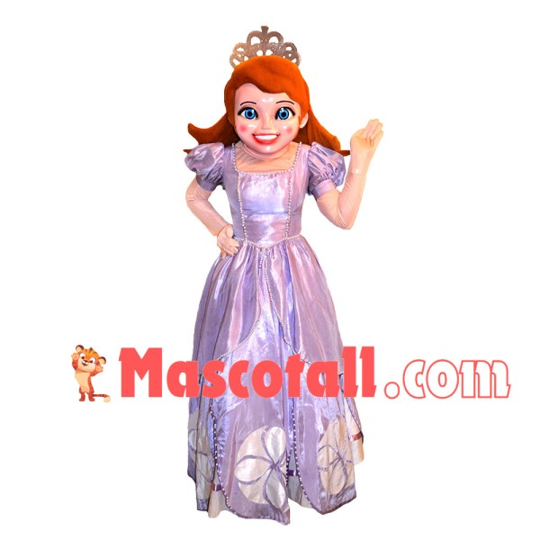 Gentle The Sofia Princess In Dress Mascot Costume