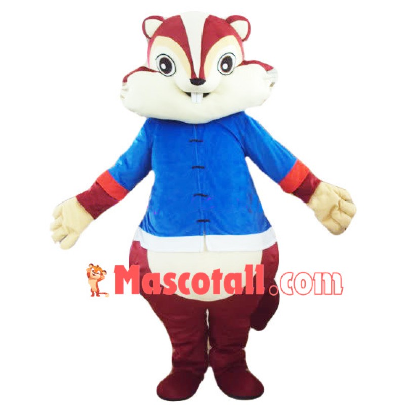 Blue Gown Chipmunk Mascot Costume