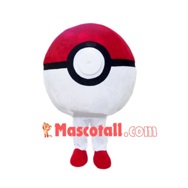Red & White Poke Ball Mascot Costume for Adult
