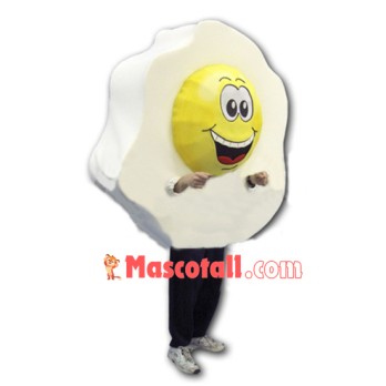 Irregularly Shaped Cooked Poached Egg Mascot Costume
