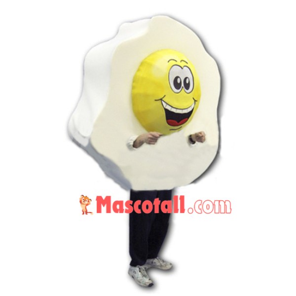 Irregularly Shaped Cooked Poached Egg Mascot Costume