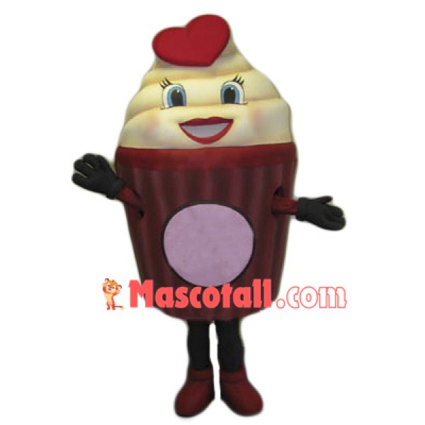 Fluffy Small Cream Cake Mascot Costume