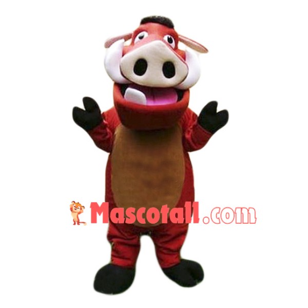 Brown Wild Boar With Fierce Look Mascot Costume
