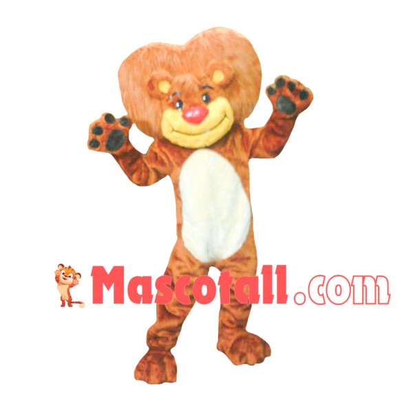 Brilliant Lion With Heart-shaped Mane Mascot Costume
