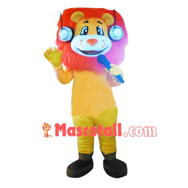 Singing Headphone Lion Mascot Costume