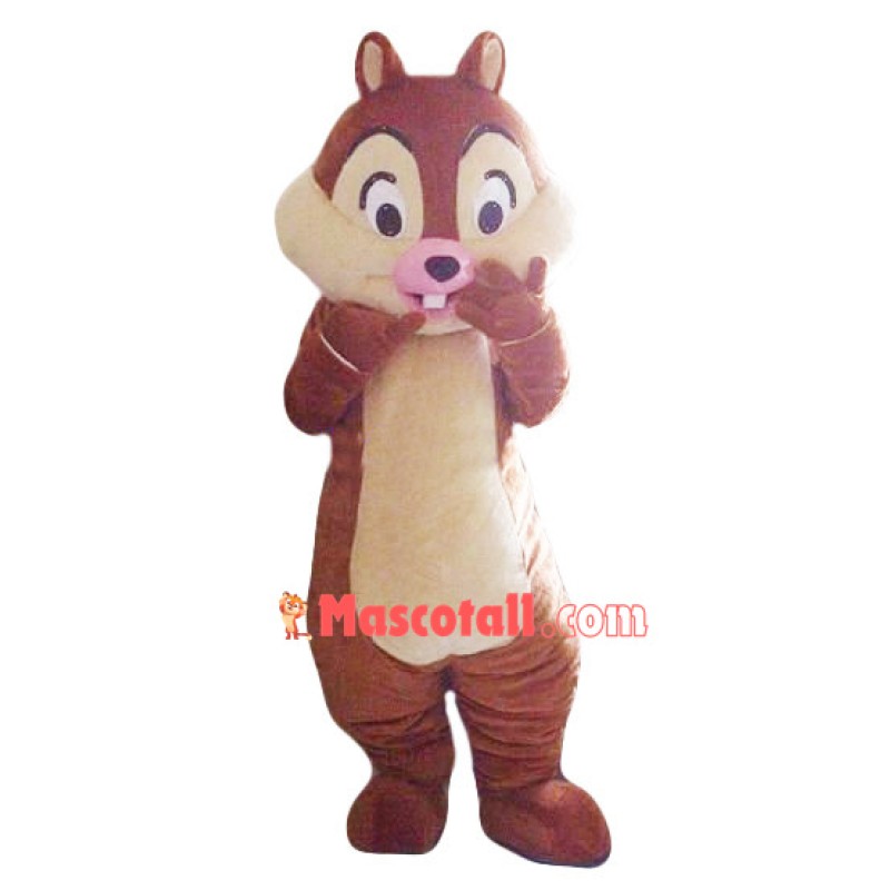Snickering Big Chipmunk Mascot Costume