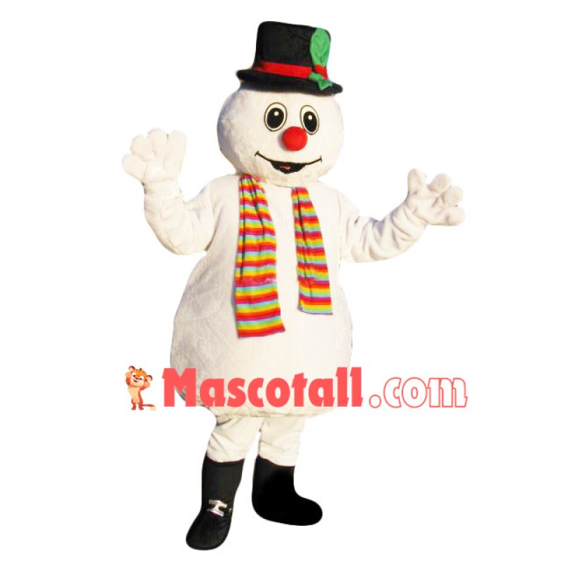 Christmas Scarf Snowman Mascot Costume