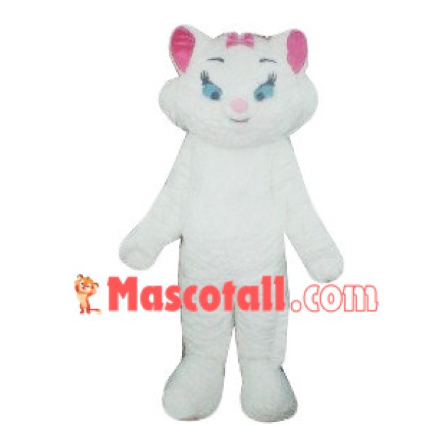 Pretty White Cat Mascot Costume