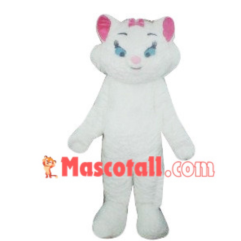 Pretty White Cat Mascot Costume