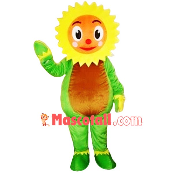 Vibrant Green Sunflower Mascot Costume
