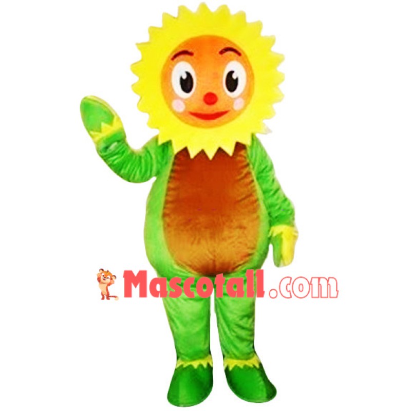 Vibrant Green Sunflower Mascot Costume
