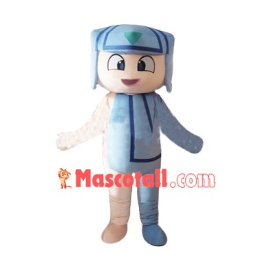 Blue Beret Boy Mascot Costume